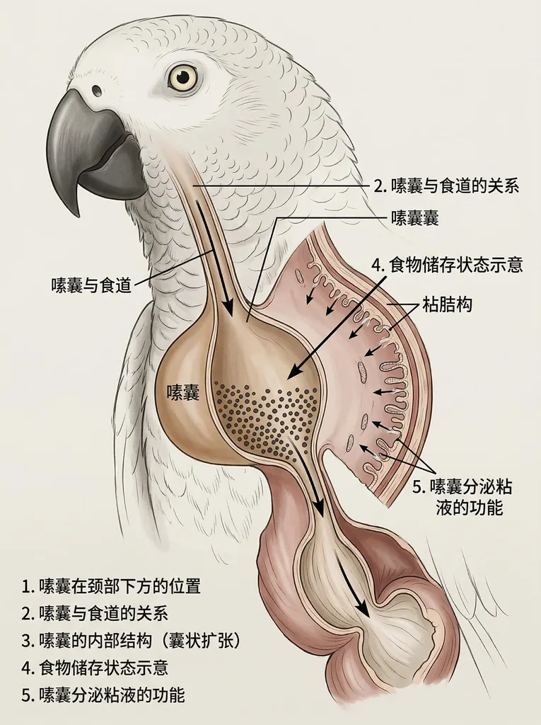 嗉囊解剖位置和结构图
